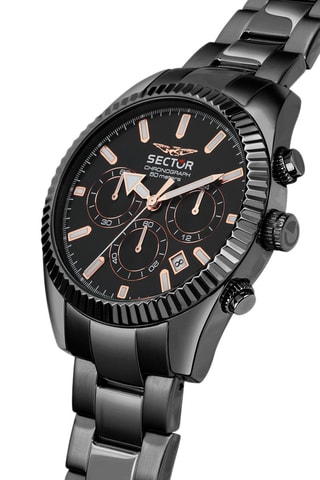 Montre à quartz en acier 240 - Chronographe - Noir