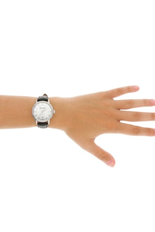 Montre à quartz en cuir Grand Archive 1940 - Noir et argenté