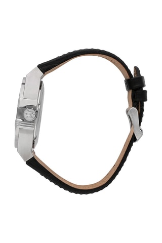 Montre automatique en cuir - Noir et argenté