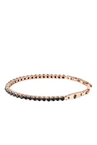 Bracelet Tennis - Plaqué ion or rose et plaqué ion noir