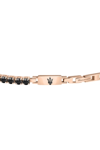 Bracelet Tennis - Plaqué ion or rose et plaqué ion noir