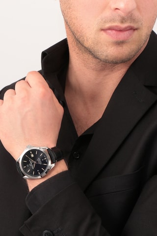 Montre automatique en cuir Blaze - Noir