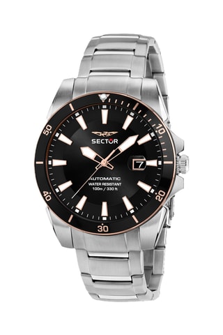 Montre automatique en acier 450 - Argenté et noir