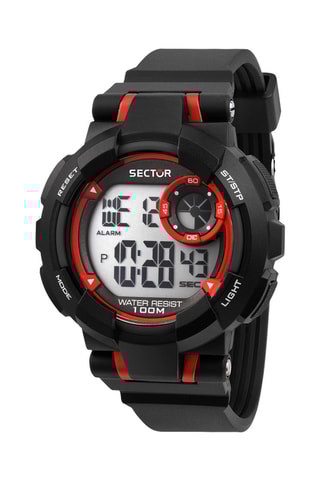 Montre digitale en polyuréthane Ex-36 - Noir et blanc