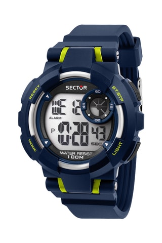 Montre digitale en polyuréthane Ex-36 - Chronomètre - Bleu marine et noir