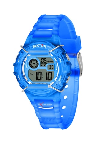Montre digitale en polyuréthane Ex-05 - Bleu cobalt