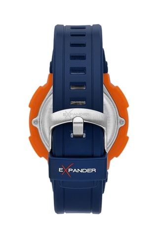 Montre digitale en polyuréthane Ex-35 - Indicateur de marées - Bleu marine et orange