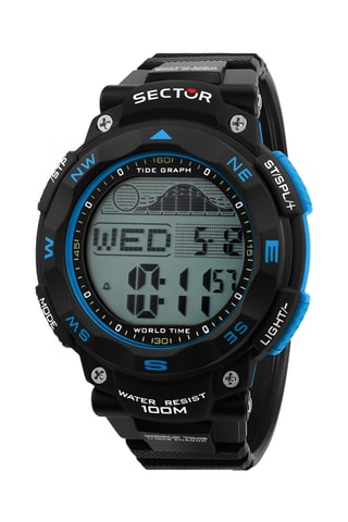 Montre digitale en polyuréthane Ex-35 - Indicateur de marées - Noir