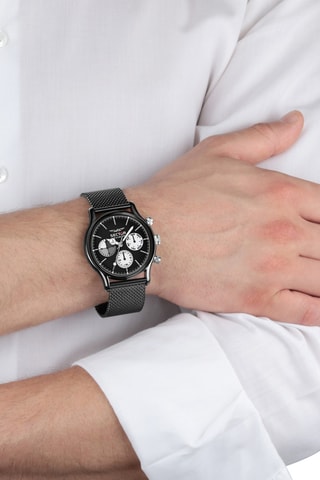 Montre à quartz en acier 660 - Noir