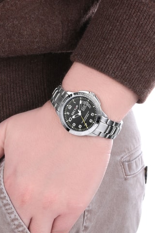 Montre à quartz en acier 270 - Argenté et noir