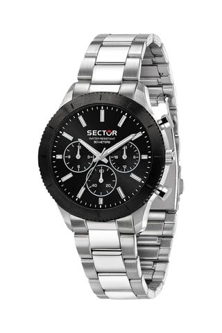 Montre à quartz en acier 270 - Argenté et noir