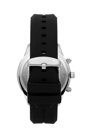 Montre à quartz en silicone 670 - Tachymètre - Noir et argenté