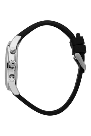 Montre à quartz en silicone 670 - Tachymètre - Noir et argenté