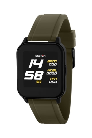 Montre connectée en silicone Noir et kaki  S-05