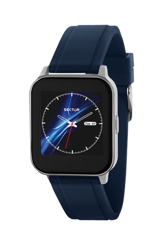 Montre connectée en silicone S-05 - Noir et bleu marine 