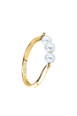 Bague Perle Contemporary - Argent plaqué or jaune et perles fines