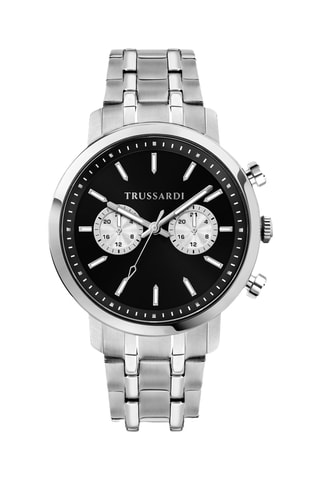 Montre à quartz en acier T-Couple - Argenté et noir
