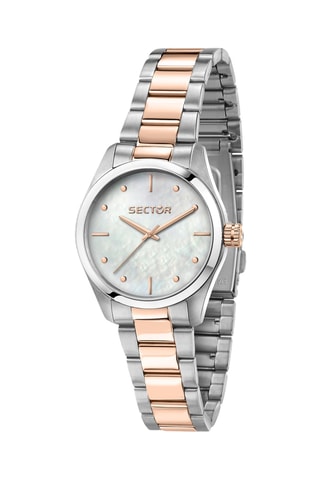 Montre à quartz en plaqué ion or rose et nacre 270