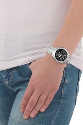 Montre à quartz en acier 120 - Argenté et bleu marine