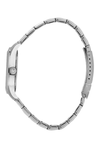 Montre à quartz en acier et nacre 120 - Argenté et blanc