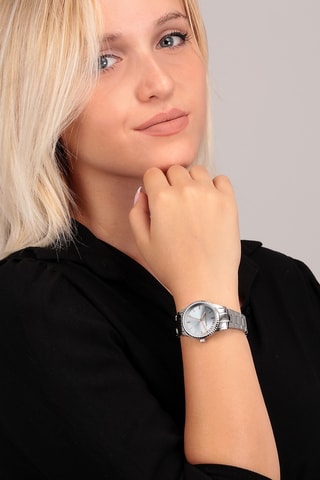 Montre à quartz en acier T-Bent - Argenté et blanc