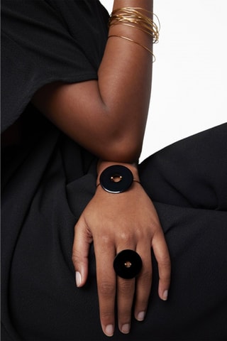 Ring - Roségoud en Onyx