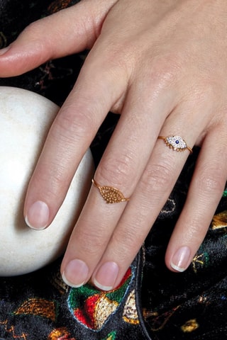 Ring - Roségoud, Saffier en Diamanten