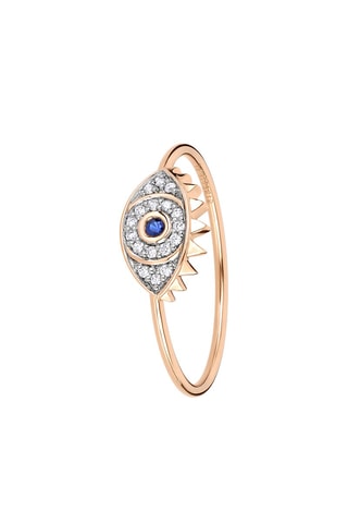 Ring - Roségoud, Saffier en Diamanten