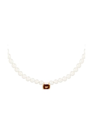 Ketting - Roségoud, rookkwarts en cultivéparels