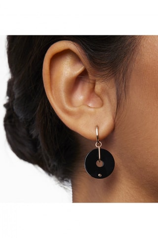 Boucles d’oreilles - Or rose et onyx