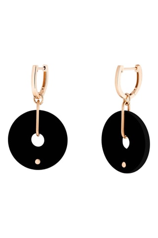 Boucles d’oreilles - Or rose et onyx