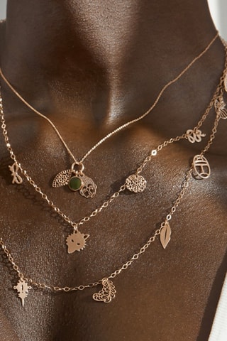 Ketting - Roségoud en Jade