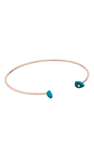 Open Armband - Roségoud en Chrysocolla