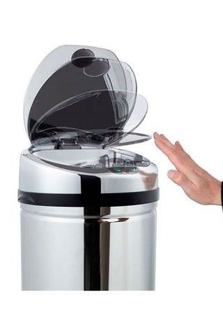 Caixote do lixo automático em aço inoxidável 42 l  Com balde - Prateado