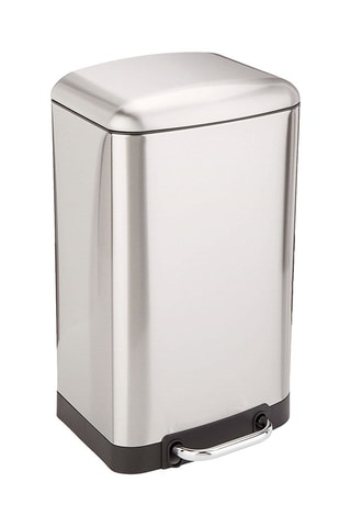 Caixote do lixo para cozinha com pedal 30 l em aço inoxidável Prateado