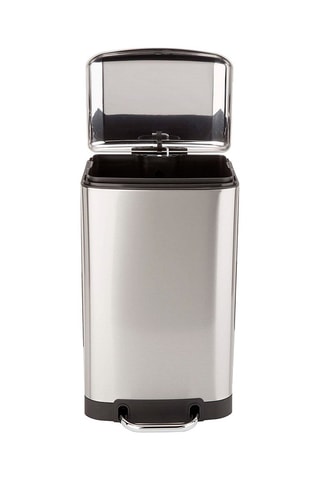 Caixote do lixo para cozinha com pedal 30 l em aço inoxidável Prateado