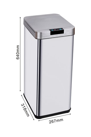 Caixote do lixo automático em aço inoxidável - 50 l