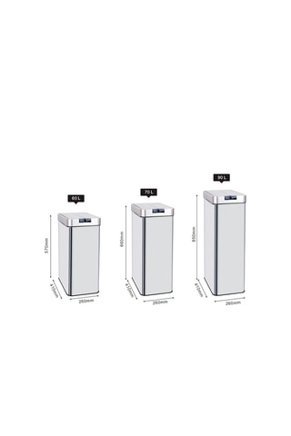 Caixote do lixo automático em aço inoxidável -  70 l