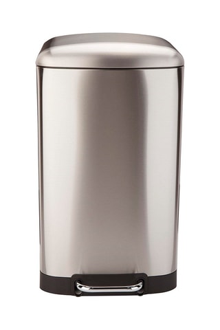 Caixote do lixo para cozinha com pedal 40 l em aço inoxidável Prateado