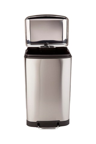 Caixote do lixo para cozinha com pedal 40 l em aço inoxidável Prateado