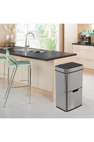 Caixote do lixo automático de reciclagem em aço inoxidável Narvik - 75 l