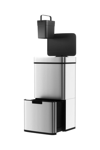 Caixote do lixo automático de reciclagem em aço inoxidável Narvik - 75 l