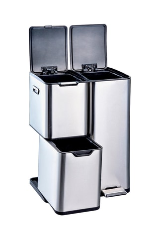 Caixote do lixo de reciclagem com pedal em aço inoxidável Haja - 60 l