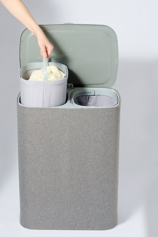 Cesto de roupa suja dobrável com separador - 50 l