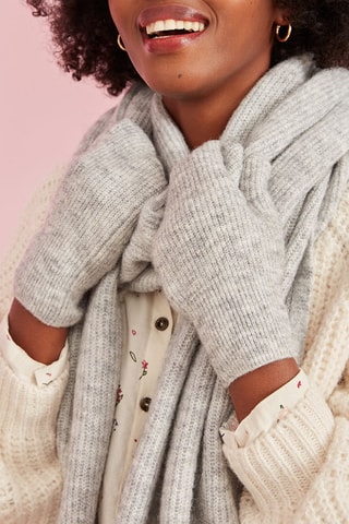 Moufles en laine et alpaga Amie - Gris