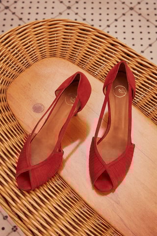 Escarpins en nubuck Manon - Rouge