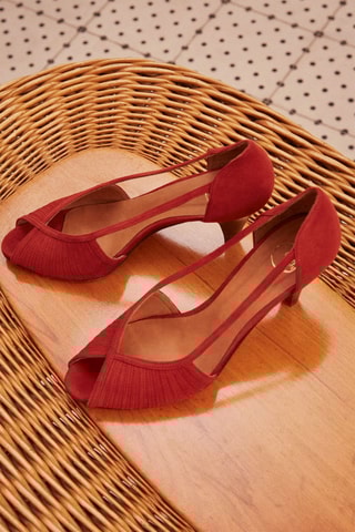 Escarpins en nubuck Manon - Rouge