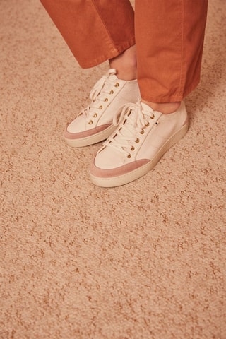 Baskets en cuir Maia - Ecru et rose