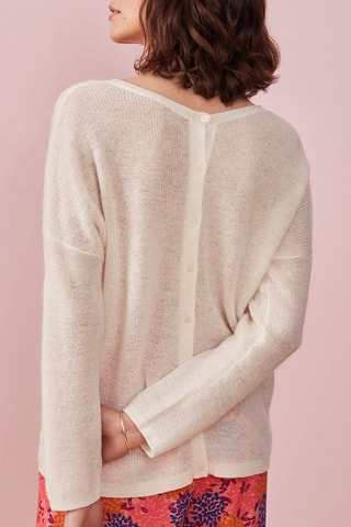 Pull en laine, mohair et alpaga Amirette - Ecru