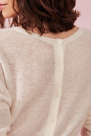 Pull en laine, mohair et alpaga Amirette - Ecru